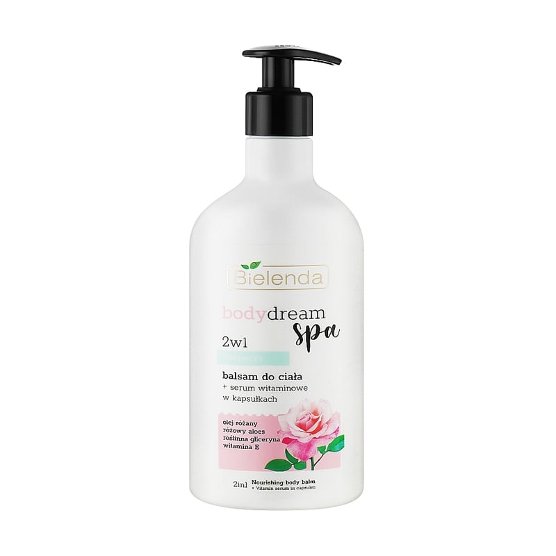 Уцінка! Живильний бальзам для тіла + вітамінна сироватка 2 в 1 Bielenda Body Dream Spa Nourishing Body Balm, 350 мл