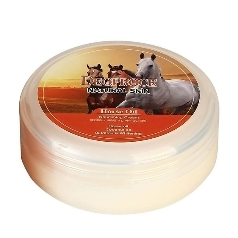 Уцінка! Живильний крем для обличчя та тіла Deoproce Natural Skin Horse Oil Nourishing Cream з кінським жиром, 100 г